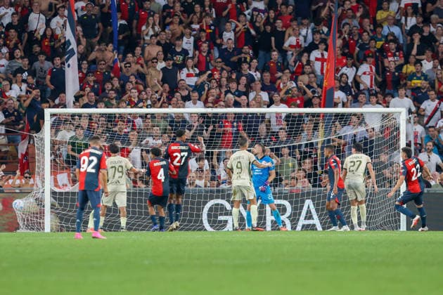 GenoaÕs Johan Vasquez scores a goal during the Italian Cup soccer match between Genoa and Sudtirol at the Luigi Ferraris Stadium in Genoa, Italy - Tuesday, September 15, 2026. - Soccer .  Copyright: xTanoxPecoraro LaPressex