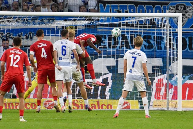 Donald Nduka Havelse, 27, scores the goal to make it 0-1 on September 15, 2026 ¢ Soccer ¢ MSV Duisburg vs. TSV Havelse, Schauinsland Reisen Arena, Duisburg, DFB and DFL regulations prohibit any use of photographs as image sequences and or quasi-video. NRW, Germany Copyright: xpepphotox xSaschaxWeizx pep00321, pep_20260915_hm