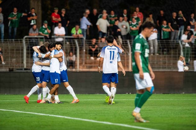 1. FC 1905 Schweinfurt vs. FV Illertissen, Sachs-Stadion Football, Regionalliga Bayern 1. FC 1905 Schweinfurt vs. FV Illertissen 15 Sep 2026 Sachs-Stadion , Schweinfurt, Germany Image: Illertissen cleebrating the 1:0 goal from Eduard Heckmann (FVI). DFL REGULATIONS PROHIBIT ANY USE OF PHOTOGRAPHS AS IMAGE SEQUENCES AND OR QUASI-VIDEO Copyright: xPresseFotoxEvansx