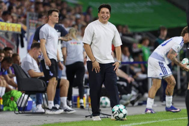 TSV Havelse coach Samir Ferchichi gestures during the 3. Liga match between MSV Duisburg and TSV Havelse at Schauinsland Reisen Arena on September 15, 2026, in Duisburg, Germany. Photo by Oliver Kaelke, DeFodi Images. Coach Samir Ferchichi of TSV Havelse gestures during the 3. Liga match between MSV Duisburg and TSV Havelse at Schauinsland Reisen Arena on September 15, 2026 in Duisburg, Germany Photo by Oliver Kaelke DeFodi Images DFB and DFL regulations prohibit any use of photographs as image sequences and or quasi-video Photo by Oliver Kaelke DeFodi Images