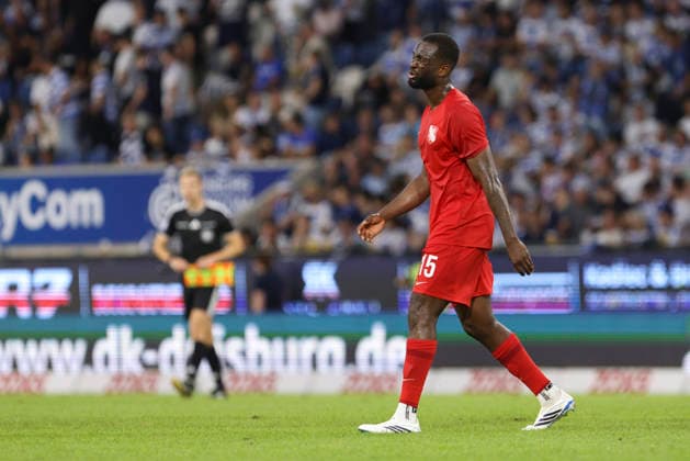 Dennis Duah of TSV Havelse gestures during the 3. Liga match between MSV Duisburg and TSV Havelse at the Schauinsland Reisen Arena on September 15, 2026, in Duisburg, Germany. Photo by Oliver Kaelke, DeFodi Images. Dennis Duah of TSV Havelse gestures during the 3. Liga match between MSV Duisburg and TSV Havelse at Schauinsland Reisen Arena on September 15, 2026 in Duisburg, Germany. Photo by Oliver Kaelke, DeFodi Images. DFB and DFL regulations prohibit any use of photographs as image sequences and or quasi-video. Photo by Oliver Kaelke, DeFodi Images.