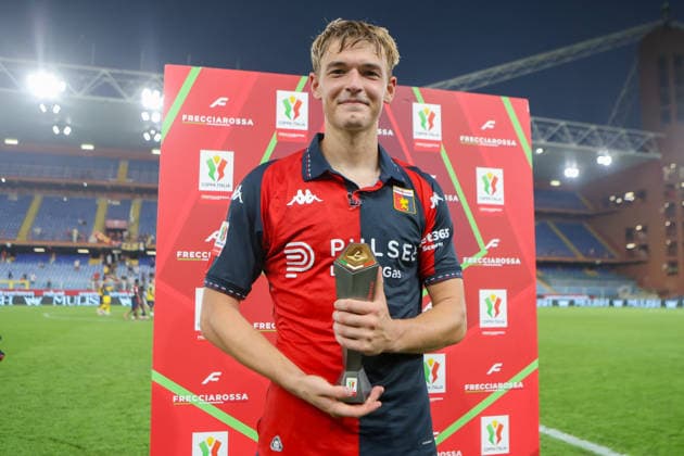 Genoa’s David Puczka during the Italian Cup soccer match between Genoa and Sudtirol at the Luigi Ferraris Stadium in Genoa, Italy - Tuesday, September 15, 2026. - Soccer .  Copyright: xTanoxPecoraro LaPressex