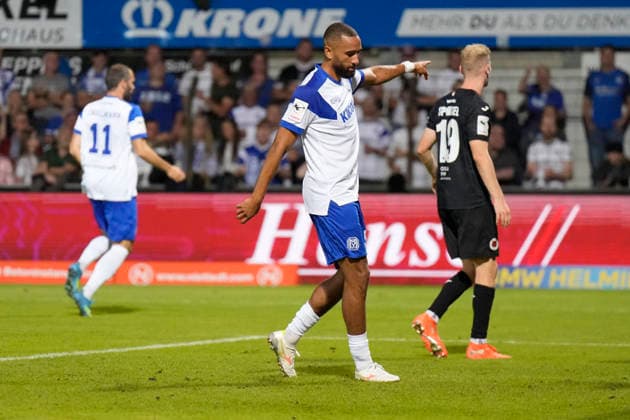 September 15, 2026, Hänsch Arena, Meppen, GER, 3rd Division, Matchday 6: SV Meppen vs. Viktoria Köln, Cyrill Akono, SV Meppen. 9 DFL regulations prohibit any use of photographs as image sequences and or quasi-video. Meppen, Lower Saxony, Hänsch Arena