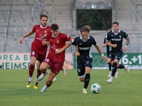 Tackle between Antonis Aidonis (SG Sonnenhof Grossaspach, No. 15) and Mika Clausen (SC Verl), 21, Running duel, Sprint duel, Possession GER, Soccer, SG Sonnenhof Grossaspach vs. SC Verl, 3rd League, Matchday 6, Aspach, 2026–2027 season, September 15, 2026, GER, Soccer, SG Sonnenhof Grossaspach vs. SC Verl, 3rd League, Matchday 6, 2026–2027 Season, September 15, 2026, Aspach Copyright: xCarstenxSchweringx EP_CSG