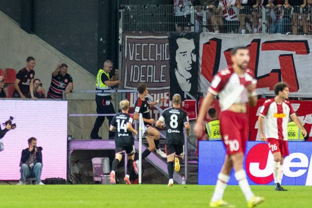 September 15, 2026, Soccer, GER, Season, 3rd Division, 2026–2027 Season, Matchday 6, SSV Jahn Regensburg vs. Fortuna Düsseldorf. Jubilation after Lukas Eixler’s 2–1 goal. Düsseldorf. DFL regulations prohibit any use of photographs as image sequences and or quasi-video.