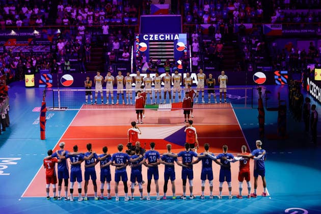 Italy and Czech Republic during a Men™s Euro pool A volleyball match between Czech Republic and Italy in Modena, Italy - September 15, 2026  Copyright: xLucaxDiliberto xLaPressex