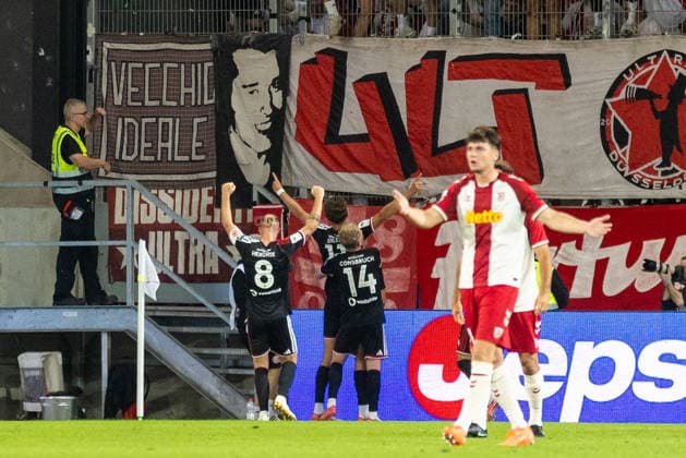 September 15, 2026, Soccer, GER, Season, 3rd Division, 2026–2027 Season, Matchday 6, SSV Jahn Regensburg vs. Fortuna Düsseldorf: Celebrations after Lukas Eixler’s 2–1 goal. Düsseldorf. DFL regulations prohibit any use of photographs as image sequences and or quasi-video.