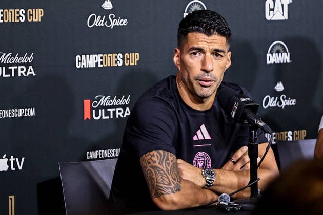 September 15, 2026, Fort Lauderdale, Florida, USA: LUIS SUAREZ (9) of Inter Miami CF is seen talking to the media ahead of the 2026 Michelob ULTRA Campeones Cup Fort Lauderdale USA - ZUMAa257 20260915_zsp_a257_013 Copyright: xChrisxArjoonx