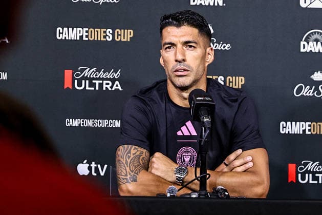 September 15, 2026, Fort Lauderdale, Florida, USA: LUIS SUAREZ (9) of Inter Miami CF is seen talking to the media ahead of the 2026 Michelob ULTRA Campeones Cup Fort Lauderdale USA - ZUMAa257 20260915_zsp_a257_016 Copyright: xChrisxArjoonx