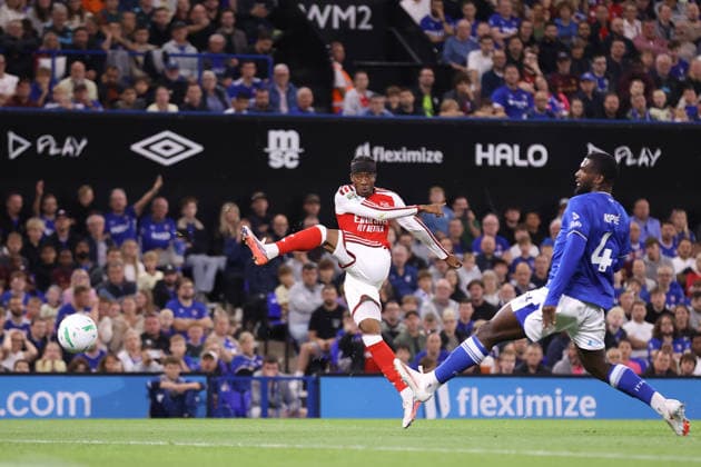 Ipswich Town gegen Arsenal, 15. September 2026, Ipswich, Carabao Cup, 3. Runde: Ipswich Town gegen Arsenal – Noni Madueke von Arsenal erzielt das zweite Tor des Spiels. Foto: Jacques Feeney, Offside, Ipswich, Großbritannien  Copyright: xJacquesxFeeneyx xOffsidexOffside