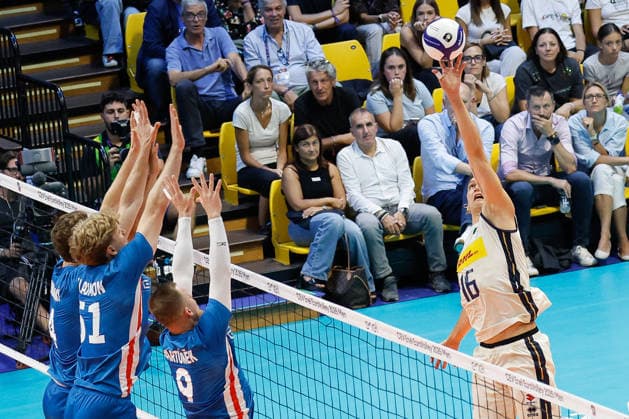 Italy™s Yuri RomanÃ² during a Men™s Euro pool A volleyball match between Czech Republic and Italy in Modena, Italy - September 15, 2026  Copyright: xLucaxDiliberto xLaPressex