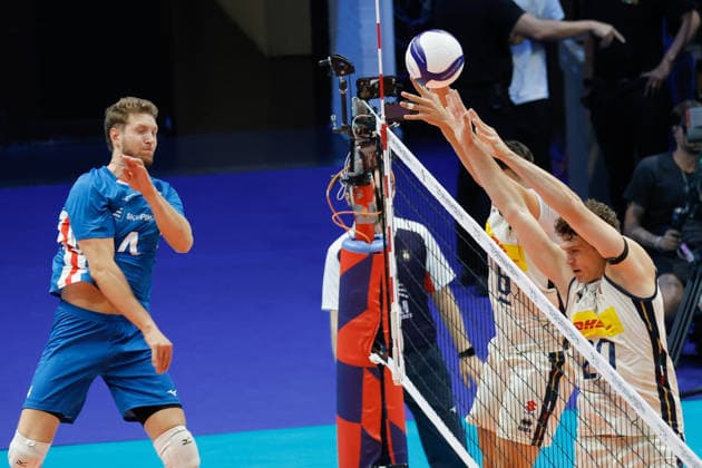Czech Republic™s Matou Drahonovsky during a Men™s Euro pool A volleyball match between Czech Republic and Italy in Modena, Italy - September 15, 2026  Copyright: xLucaxDiliberto xLaPressex