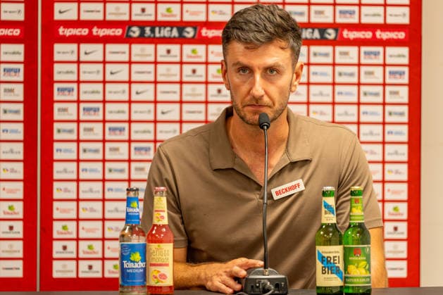 3rd Division: SG Sonnenhof Großaspach vs. Sportclub Verl, September 15, 2026, Aspach, GERMANY September 15, 2026 Orest Shala, head coach of Sportclub Verl, during the post-match press conference following the game between SG Sonnenhof Großaspach and Sportclub Verl on Matchday 6 of the 3. Liga at the WIRmachenDRUCK Arena Copyright: xBEAUTIFULxSPORTS Steinx