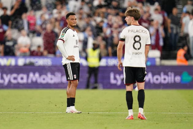 Carabao Cup round 3 West Ham United v Fulham Rodrigo Muniz of Fulham looks on after West Ham goal during the Carabao Cup round 3 match West Ham United vs Fulham at London Stadium, London, United Kingdom on 15 September 2026 (Photo by Harvey Murphy News Images) Copyright: xHarveyxMurphy NewsxImagesx
