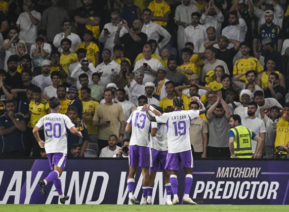 Al Ain v Al-Nassr - AFC Champions League AL AIN, UNITED ARAB EMIRATES - SEPTEMBER 15: Players of Al Ain celebrate after scoring during the AFC Champions League match between Al Ain and Al-Nassr at Hazza Bin Zayed Stadium in Al Ain, United Arab Emirates, on September 15, 2026. Hassan al Raisi Anadolu Abu Dhabi United Arab Emirates. Editorial use only. Please get in touch for any other usage.  Copyright: x2026xAnadoluxHassanxalxRaisix
