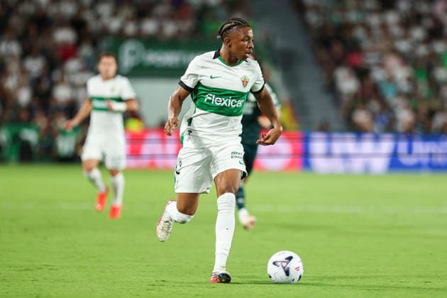 September 15, 2026, Elche, Elche, Spain: Buba Sangare of Elche CF in action during the Spanish League, LaLiga EA Sports, football match played between Elche CF and Real Madrid CF at Estadio Manuel Martinez Valero on September 15, 2026, in Elche, Spain. Elche Spain - ZUMAa181 20260915_zaa_a181_271 Copyright: xIrinaxR.xHipolitox