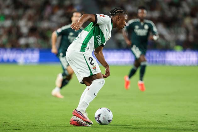 September 15, 2026, Elche, Elche, Spain: Buba Sangare of Elche CF in action during the Spanish League, LaLiga EA Sports, football match played between Elche CF and Real Madrid CF at Estadio Manuel Martinez Valero on September 15, 2026, in Elche, Spain. Elche Spain - ZUMAa181 20260915_zaa_a181_281 Copyright: xIrinaxR.xHipolitox
