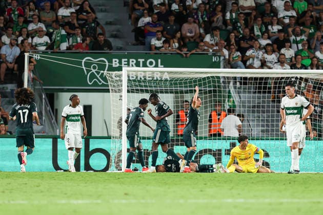 September 15, 2026, Elche, Elche, Spain: Kylian Mbappe of Real Madrid CF hurts after scoring a goal during the Spanish League, LaLiga EA Sports, football match played between Elche CF and Real Madrid CF at Estadio Manuel Martinez Valero on September 15, 2026, in Elche, Spain. Elche Spain - ZUMAa181 20260915_zaa_a181_284 Copyright: xIrinaxR.xHipolitox