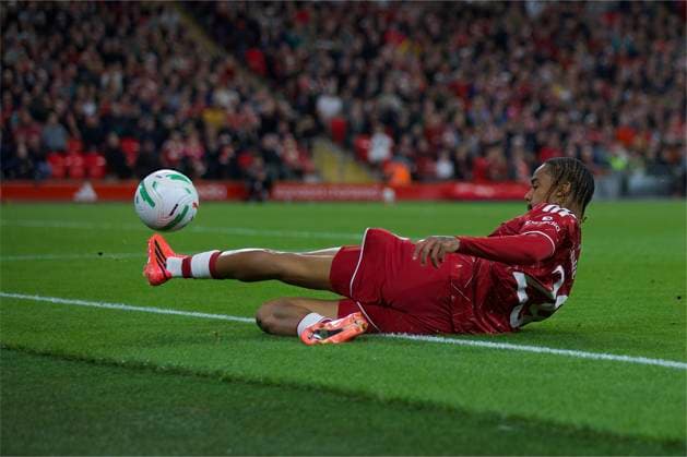 RECORD DATE NOT STATED Football - Football League Cup - 3rd Round - Liverpool FC v Tottenham Hotspur FC LIVERPOOL, ENGLAND - Tuesday, September 15, 2026: Liverpool s Bradley Barcola during the Football League Cup 3rd Round match between Liverpool FC and Tottenham Hotspur FC at Anfield. (Photo by David Rawcliffe Propaganda) LIVERPOOL Anfield MERSEYSIDE ENGLAND  Copyright: xDavidxRawcliffex 2026-09-15-Liverpool_v_Tottenham-085