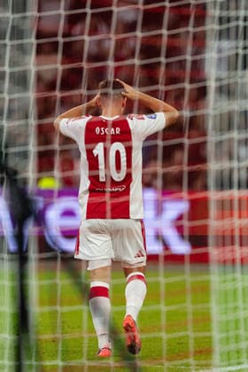 2026-09-15 VriendenLoterij Eredivisie: AFC Ajax v Willem II AMSTERDAM, NETHERLANDS - SEPTEMBER 15: Oscar Gloukh of AFC Ajax during the VriendenLoterij Eredivisie match between AFC Ajax and Willem II at Johan Cruijff Arena on September 15, 2026 in Amsterdam, Netherlands. Amsterdam Johan Cruijff Arena Netherlands Content not available for redistribution in The Netherlands directly or indirectly through any third parties. Copyright: xMarcelxvanxPlateringenx