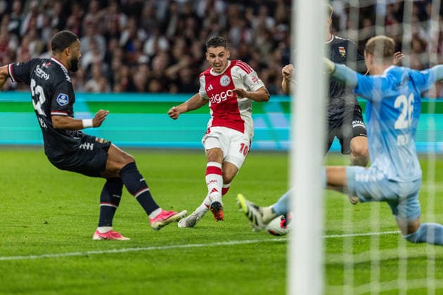2026-09-15 VriendenLoterij Eredivisie: AFC Ajax v Willem II AMSTERDAM, NETHERLANDS - SEPTEMBER 15: Oscar Gloukh of AFC Ajax during the VriendenLoterij Eredivisie match between AFC Ajax and Willem II at Johan Cruijff Arena on September 15, 2026 in Amsterdam, Netherlands. Amsterdam Johan Cruijff Arena Netherlands Content not available for redistribution in The Netherlands directly or indirectly through any third parties. Copyright: xMarcelxvanxPlateringenx