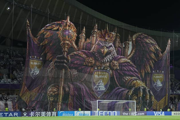 AL AIN, UNITED ARAB EMIRATES - SEPTEMBER 15: AL AIN fans display before the AFC Champions League Elite group stage match between Al Ain FC and Al Nassr at the Hazza bin Zayed Stadium on September 15, 2026 in Al Ain, United Arab Emirates. Al Ain vs. Al- Nassr - 2026 27 AFC Champions League Elite match 1 of 8 - West Region group at Hazza bin Zayed Stadium, Al Ain, UAE. 15 SEPTEMBER 2026 Copyright: xx