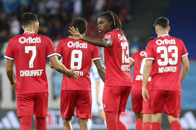 September 15, 2026, Zurich, SWITZERLAND, Letzigrund Stadium, Zurich, Soccer, 2026–2027 Season, Men s Soccer Super League, Grasshopper Club Zurich vs. FC Sion, Ilyas Chouaref, Winsley Boteli, FC Sion