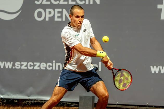Szczecin 15.09.2026 Tenis Invest In Szczecin Open 2026 --- Tennis Invest In Szczecin Open 2026: Marvin Moeller - Daniel Michalski N Z Daniel Michalski Fot. Marcin Jasinski Arena Akcji NEWSPIX.PL --- newspix.pl POLAND OUT! 