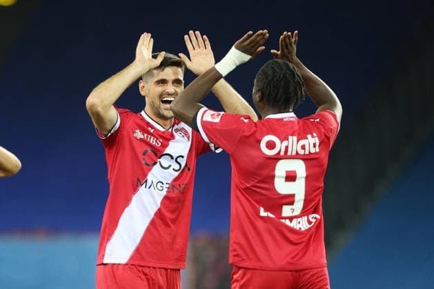 September 15, 2026, Zurich, SWITZERLAND, Letzigrund Stadium, Zurich, Soccer, 2026–2027 Season, Men s Soccer Super League, Grasshopper Club Zurich vs. FC Sion, Goal Celebration, Rilind Nivokazi, Josias Lukembila, FC Sion