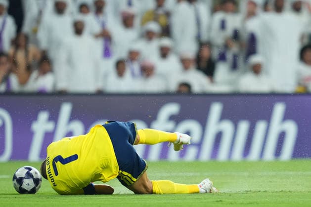 AL AIN, UNITED ARAB EMIRATES - SEPTEMBER 15: Cristiano Ronaldo of Al-Nassr FC down on pitch, injured during the AFC Champions League Elite group stage match between Al Ain FC and Al Nassr at the Hazza bin Zayed Stadium on September 15, 2026 in Al Ain, United Arab Emirates. Al Ain vs. Al- Nassr - 2026 27 AFC Champions League Elite match 1 of 8 - West Region group at Hazza bin Zayed Stadium, Al Ain, UAE. 15 SEPTEMBER 2026 Copyright: xx
