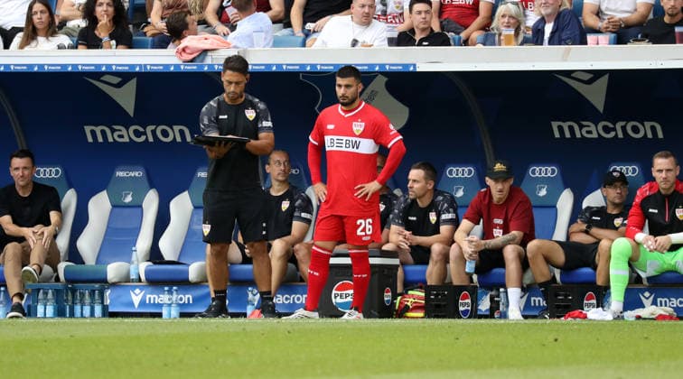 12 09 26 TSG 1899 Hoffenheim VfB Stuttgart Germany, Sinsheim, 12 09 2026, Soccer, Bundesliga, Season 2026 2027, TSG 1899 Hoffenheim VfB Stuttgart Deniz Undav VfB Stuttgart