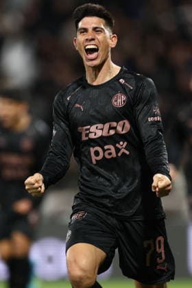 Platense forward Bruno Sepulveda celebrates after scoring the team’s second goal during the second leg of the CONMEBOL Copa Libertadores quarterfinal match between Platense of Argentina and Fluminense of Brazil, at the Ciudad de Vicente Lopez Stadium in Buenos Aires, Argentina, on September 15, 2026. Fluminense won 2–1 and advanced to the semifinals. BUENOS AIRES, ARGENTINA Copyright: xPHOTOXPHOTOx