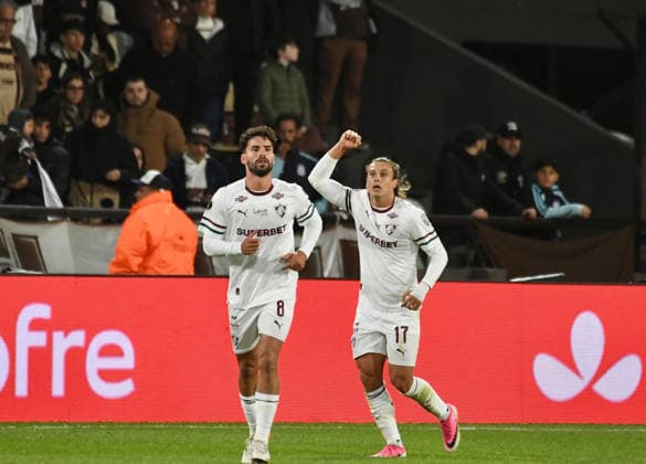 15th September 2026; Estadio Excelsior, Puerto Cortes, Honduras; CONMEBOL Libertadores Football, Platense versus Fluminense; Agustin Canobbio of Fluminense celebrates his goal with Matheus Martinelli in the 57th minute to go up 2-1
