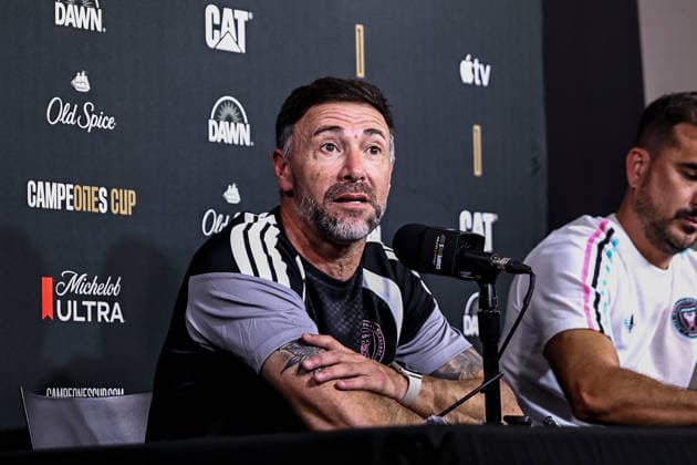 FORT LAUDERDALE, FL - SEPTEMBER 15: Head Coach Cristian ˜Kily™ Gonzalez of Inter Miami CF speaks to the media at the Inter Miami Stadium ahead of the 2026 Michelob ULTRA Campeones Cup on September 15, 2026 in Fort Lauderdale, Florida. (Photo by Chris Arjoon Icon Sportswire) SOCCER: SEP 15 Inter Miami CF Training EDITORIAL USE ONLY Icon2609150000059