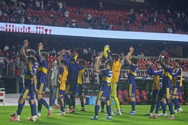 15th September 2026; Estadio do Morumbi, Sao Paulo, Brazil; CONMEBOL Sudamericana Football, Sao Paulo versus Boca Juniors; Players of Boca Juniors celebrate AndrexCardoso DiaEsportivo