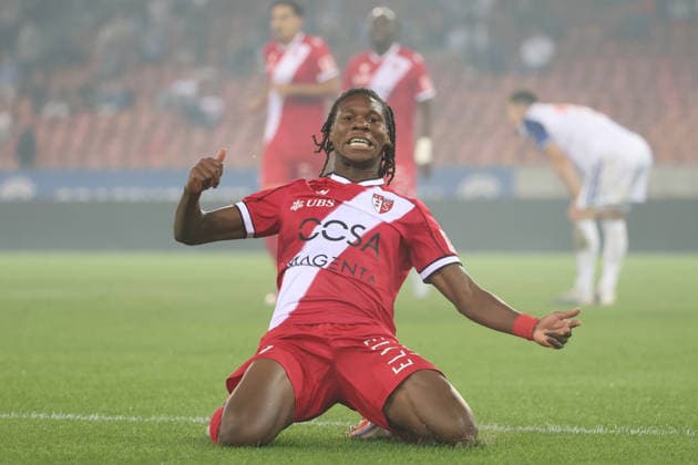 September 15, 2026, Zurich, SWITZERLAND, Letzigrund Stadium, Zurich, Soccer, 2026–2027 Season, Men s Soccer Super League, Grasshopper Club Zurich vs. FC Sion, Goal Celebration, Fode Sylla, FC Sion