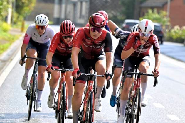 Grand Prix de Wallonie 2026 Cycling Race - Women CITADELLE DE NAMUR, BELGIUM - SEPTEMBER 16 : rider of Lotto Intermarché Ladies, Van Velzen Zoe of WV Schijndel (CLUB), Kloese Rose of Carbonbike Giordana Sofré by Gen Z (CLUB), Ranes Bye Camilla (NOR) of Minimax Cycling Team, Avoine Alison (FRA) of Ma Petite Entreprise, Turpeinen Viivi (FIN) of Minimax Cycling Team during the 66th edition of Grand Prix de Wallonie an UCI ProSeries 1.Pro one day cycling road race for Women Elite of 127,3 km with start in Seraing and finish in Citadelle de Namur on September 16, 2026 in Citadelle de Namur, Belgium, 16 09 2026 ( Motordriver Pieter Van Herzeele - Citadelle de Namur Belgium Copyright: xSesx