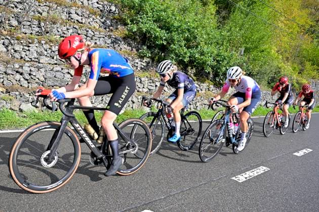 Grand Prix de Wallonie 2026 Cycling Race - Women CITADELLE DE NAMUR, BELGIUM - SEPTEMBER 16 : Meert Marieke (BEL) of Lotto Intermarché Ladies , Van Velzen Zoe of WV Schijndel (CLUB), Kloese Rose of Carbonbike Giordana Sofré by Gen Z (CLUB), Ranes Bye Camilla (NOR) of Minimax Cycling Team, Avoine Alison (FRA) of Ma Petite Entreprise, Turpeinen Viivi (FIN) of Minimax Cycling Team during the 66th edition of Grand Prix de Wallonie an UCI ProSeries 1.Pro one day cycling road race for Women Elite of 127,3 km with start in Seraing and finish in Citadelle de Namur on September 16, 2026 in Citadelle de Namur, Belgium, 16 09 2026 ( Motordriver Pieter Van Herzeele - Citadelle de Namur Belgium Copyright: xSesx
