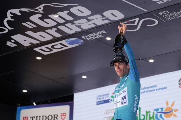 Italy s Alessandro Fancellu of MBH Bank CSB Telecom Fort blue jersey during the Giro d™Abruzzo, stage 2 from Popoli Terme to Caramanico Terme (143 km) - Abruzzo, Italy - Wednesday, September 16, 2026. - cycling.  Copyright: xMassimoxPaolone LaPressex