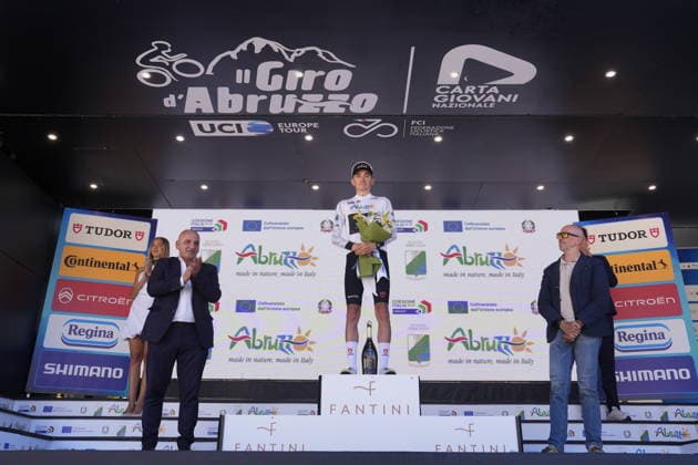Mathys Rondel Maglia Bianca, Tudor Pro Cycling Team white jersey during the Giro d™Abruzzo, stage 2 from Popoli Terme to Caramanico Terme (143 km) - Abruzzo, Italy - Wednesday, September 16, 2026. - cycling.  Copyright: xFabioxFerrari LaPressex