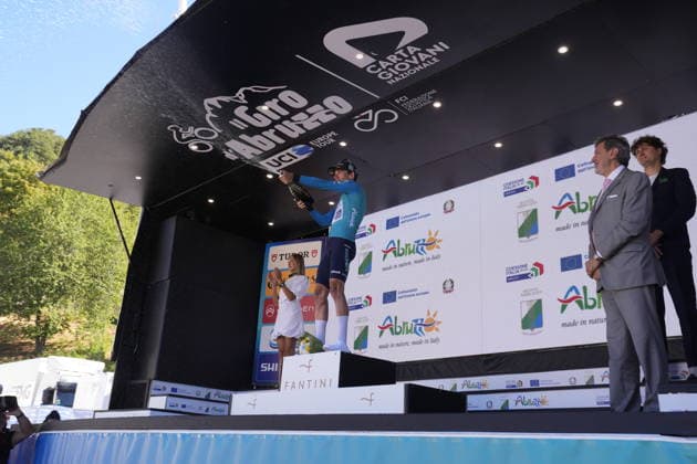 FANCELLU Alessandro green lilla jersey during the Giro d™Abruzzo, stage 2 from Popoli Terme to Caramanico Terme (143 km) - Abruzzo, Italy - Wednesday, September 16, 2026. - cycling.  Copyright: xFabioxFerrari LaPressex