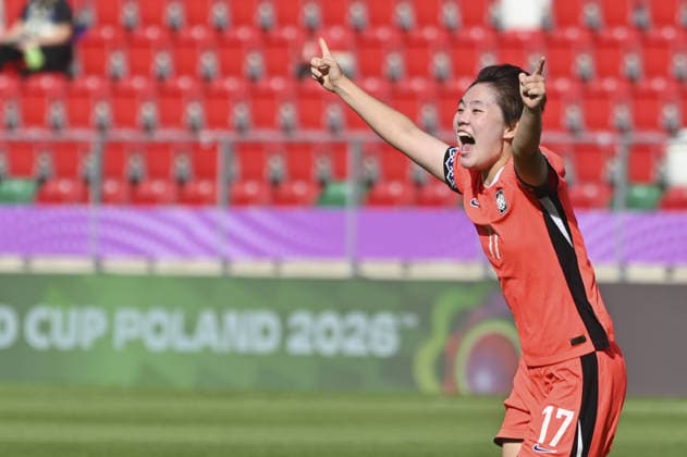 IPA88598250 - Yeju Beom (KOR) celebrating after scoring a goal during the Round of 16 match of the FIFA U-20 Women s World Cup between Argentina and the Republic of Korea in Sosnowiec, Poland, on September 16, 2026  Copyright: xMichalxDubiel IPAxSportx xx IPA88598250