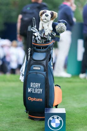 RECORD DATE NOT STATED 16th September 2026; Wentworth Golf Club, Virginia Water, Surrey, England; DP World Tour Golf, BMW PGA, Golf Herren Championship, Pro Am; A detailed view of a golf bag of Rory McIlroy of Northern Ireland HenningxVonxJagow