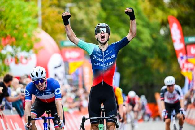 Grand Prix de Wallonie 2026 Cycling Race CITADELLE DE NAMUR, BELGIUM - SEPTEMBER 16 : Sparfel Aubin of Team Decathlon CMA CGM celebrating his victory during the 66th edition of Grand Prix de Wallonie an UCI ProSeries 1.Pro one day cycling road race for Men Elite of 196.8 km with start in Seraing and finish in Citadelle de Namur on September 16, 2026 in Citadelle de Namur, Belgium, 16 09 2026 ( Motordriver Kenny Verfaillie - Citadelle de Namur Belgium  Copyright: xVincentxKalutx