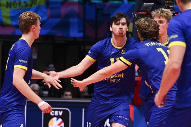 September 16, 2026: Patrik Johansson of Sweden during the CEV EuroVolley 2026 group stage volleyball match between Sweden and Slovakia on September 16, 2026 in Modena. Photo by Matteo Gribaudi, BILDBYRAN COP 18 XY0130 volleyball volleyball volleyball European Championships Sweden Slovakia CEV EuroVolley 2026 Sweden Slovakia bbeng  Copyright: MATTEOxGRIBAUDI BB260916BB204