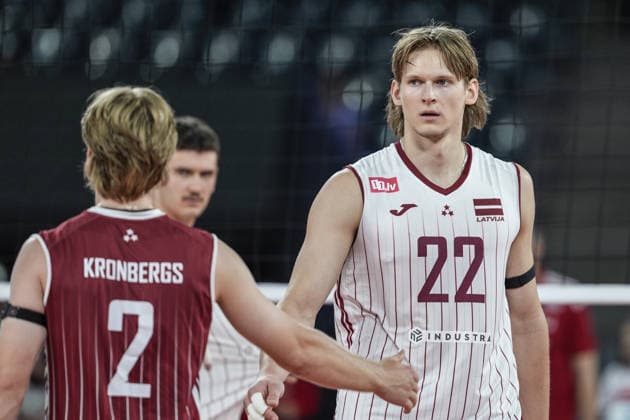 Turkiye v Latvia - CEV EuroVolley 2026 Men CLUJ, ROMANIA - SEPTEMBER 16: Renars-Pauls Jansons (22) of Latvia in action during the CEV 2026 European Men s Volleyball Championship Group D match between Turkiye and Latvia at BT Arena in Cluj, Romania, on September 16, 2026. Osmancan Gurdogan Anadolu Cluj-Napoca Romania. Editorial use only. Please get in touch for any other usage.  Copyright: x2026xAnadoluxOsmancanxGurdoganx