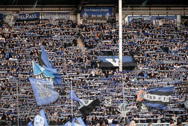 September 16, 2026, xhettx, Soccer 3rd Division, SV Waldhof Mannheim vs. Rot Weiss Essen – Home fans, a sea of flags