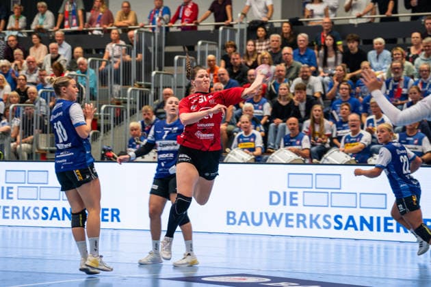 HSG Blomberg Lippe (GER) vs. BSV Sachsen Zwickau (GER), Handball, Women s Handball Bundesliga 1, Matchday 4, 2026–2027 Season, Blomberg, September 16, 2026—Victoria Hasselbusch of BSV Sachsen Zwickau scored 31 goals in a match at the Blomberg Synflex Arena on Ulmenallee, Germany