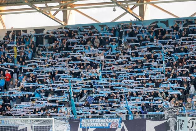CFC vs. SV Babelsberg 03, September 16, 2026, Chemnitz, eins Stadium on Gellertstrasse, Sports, Soccer, Northeast Regional League 2026–2027, Matchday 9, CFC, CFC vs. SV Babelsberg 03, CFC fans in the South Stand, Chemnitz, Saxony, Germany
