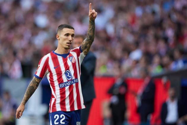 Alejandro Grimaldo of Atlético de Madrid gestures during the LaLiga EA Sports match between Club Atlético de Madrid and Club Atlético Osasuna at Riyadh Air Metropolitano on September 16, 2026, in Madrid, Spain. Photo by Manu Reino, DeFodi Images